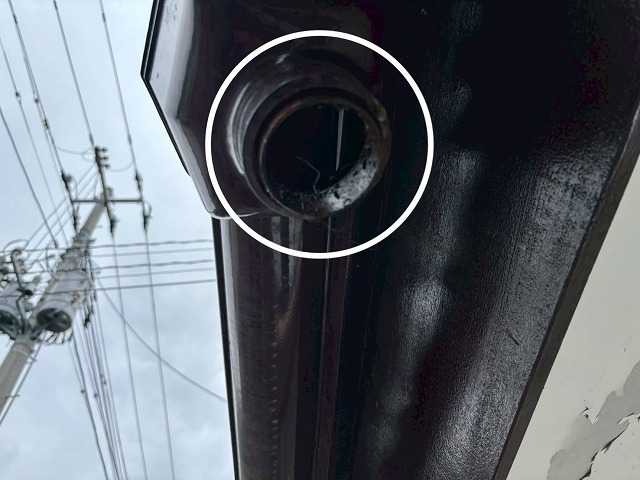 仙台市太白区-雨樋清掃-排水口の詰まり除去